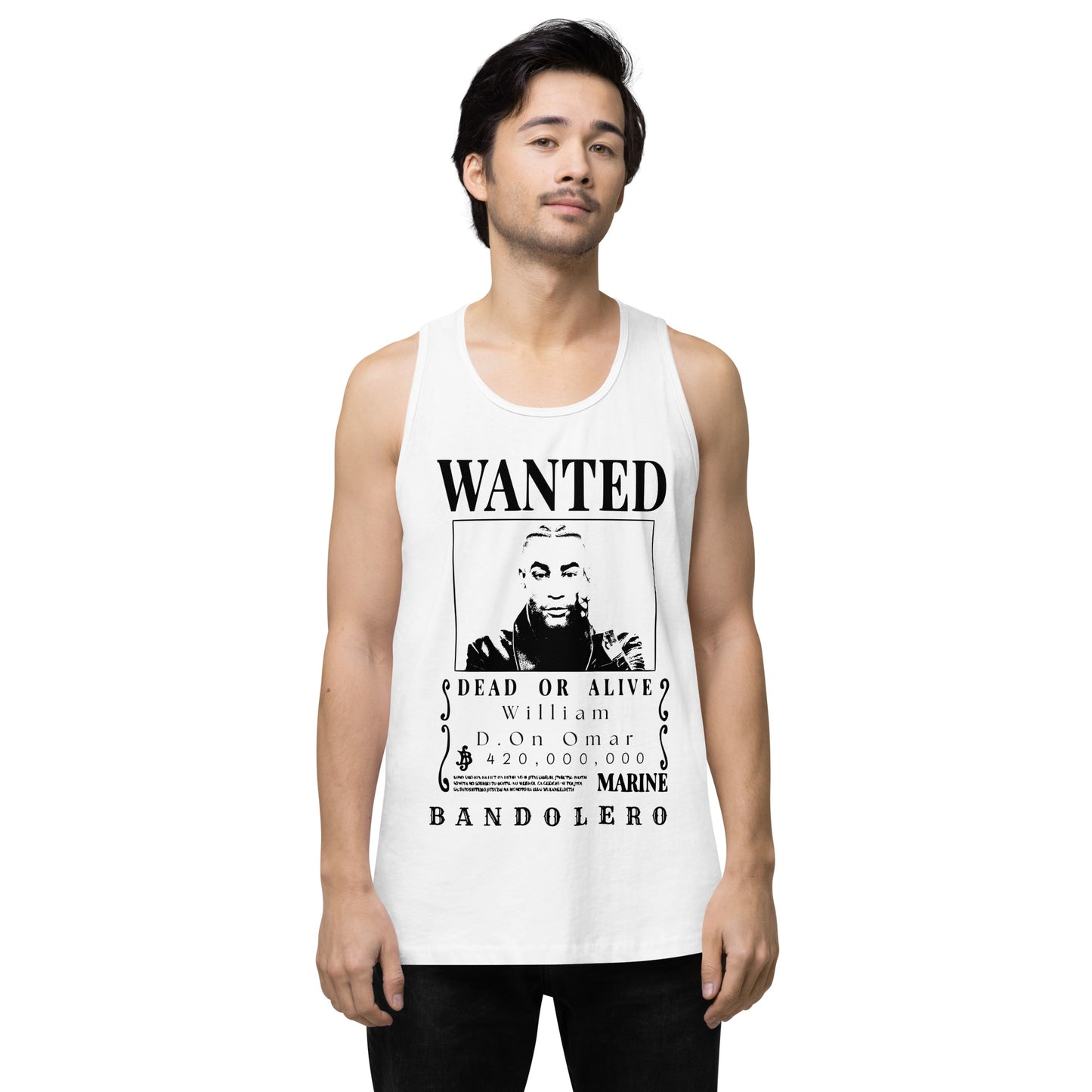 Playera Harmony Style (Tank Top): Wanted William D. On Omar - Don Omar x One Piece