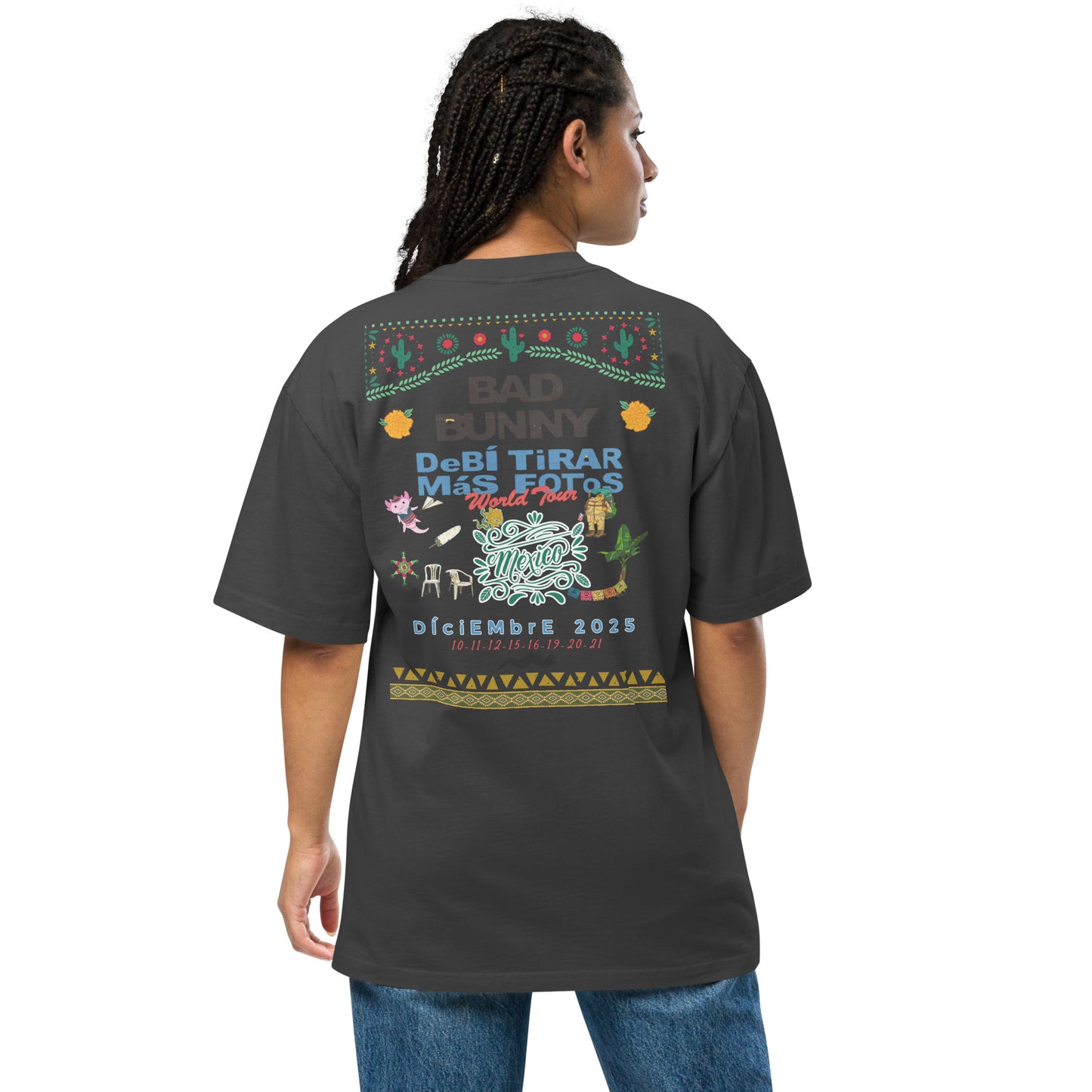 Playera DELUXE: "DfMF World Tour México 2025" Oversize - Bad Bunny