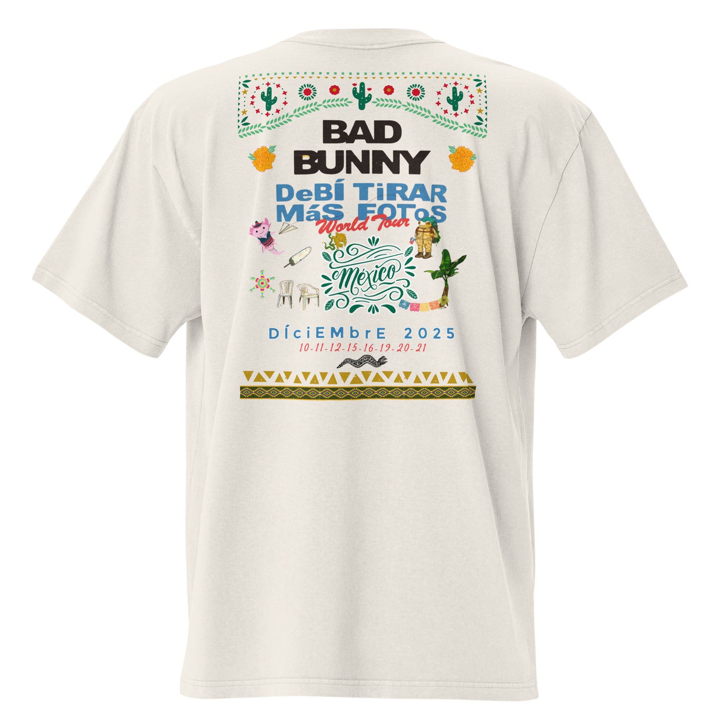 Playera DELUXE: "DfMF World Tour México 2025" Oversize - Bad Bunny