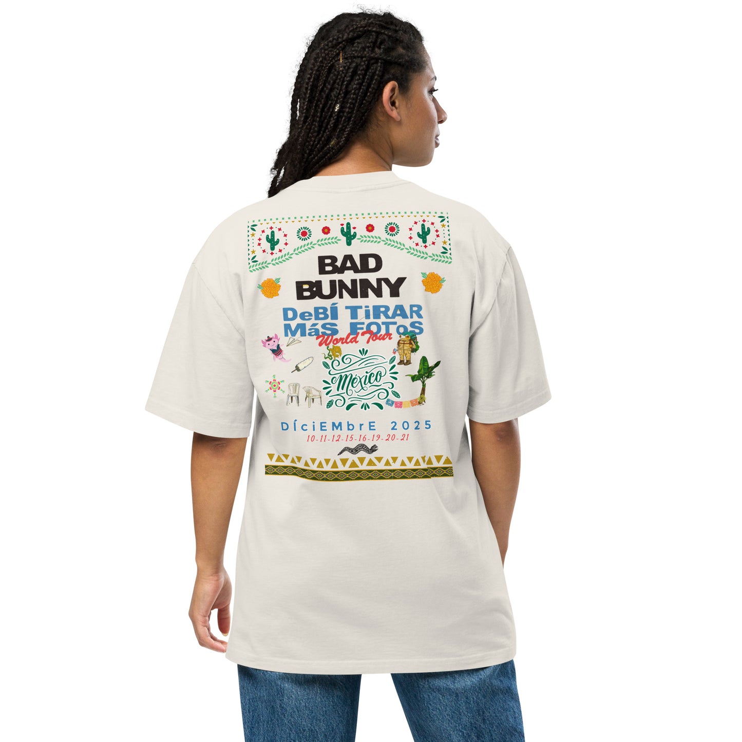 Playera DELUXE: "DfMF World Tour México 2025" Oversize - Bad Bunny
