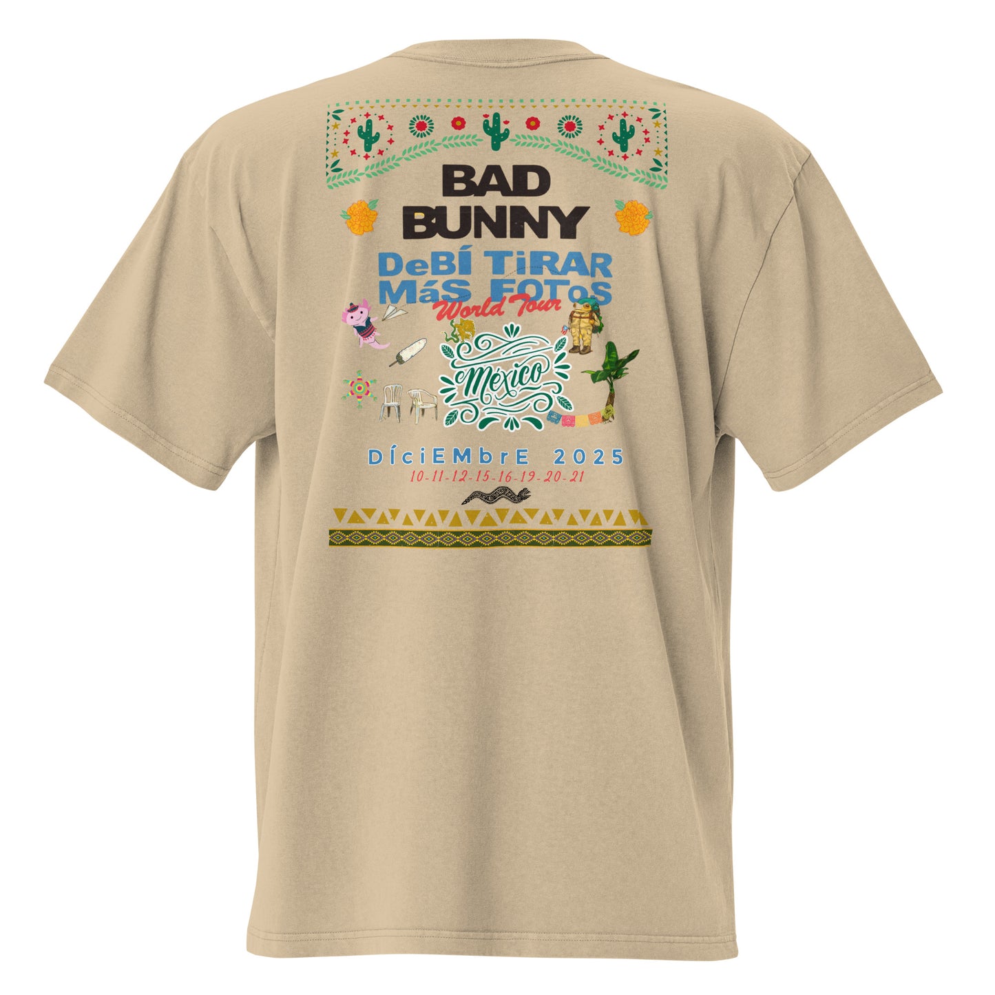 Playera DELUXE: "DfMF World Tour México 2025" Oversize - Bad Bunny