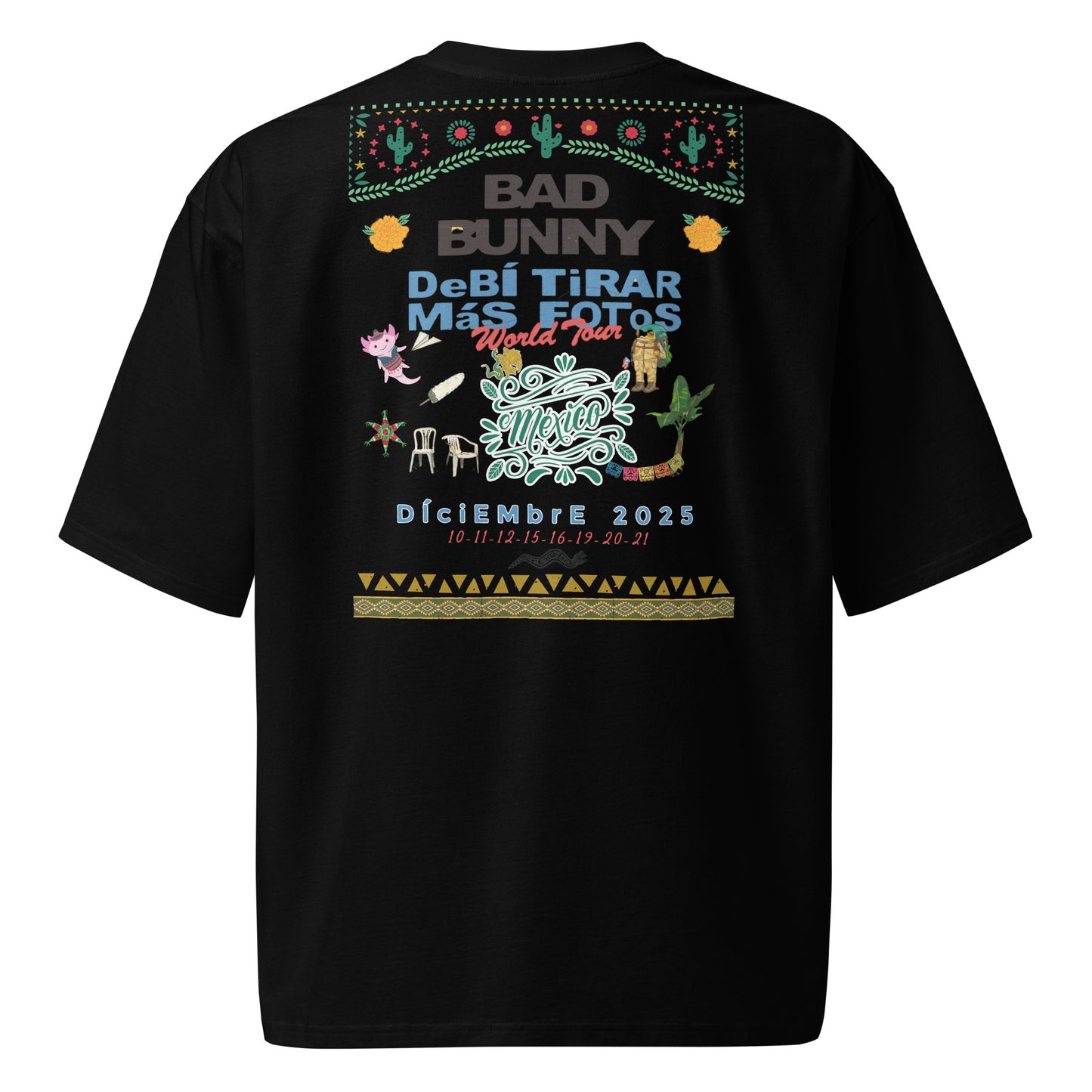 Playera DELUXE: "DfMF World Tour México 2025" Oversize - Bad Bunny