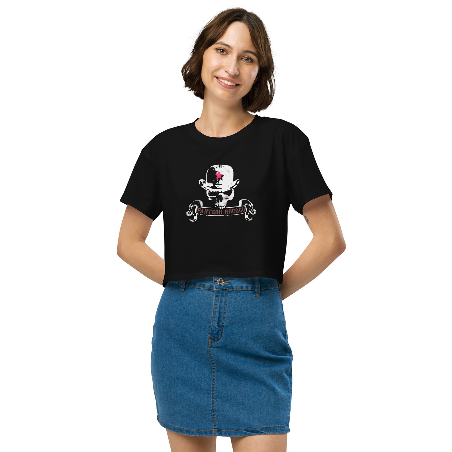 Playera DELUXE (Crop top): Calavera Ska - Panteón Rococo