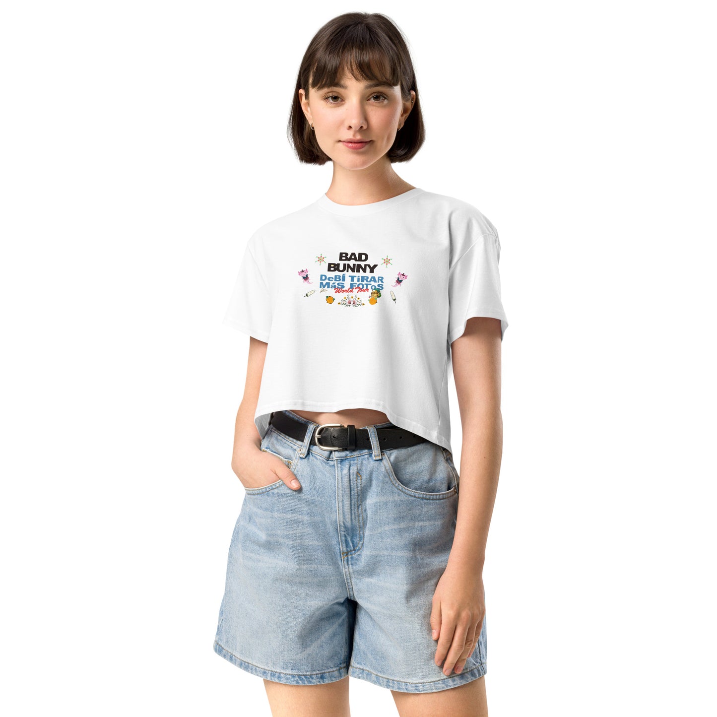 Playera DELUXE: "DfMF World Tour" (Crop top) - Bad Bunny