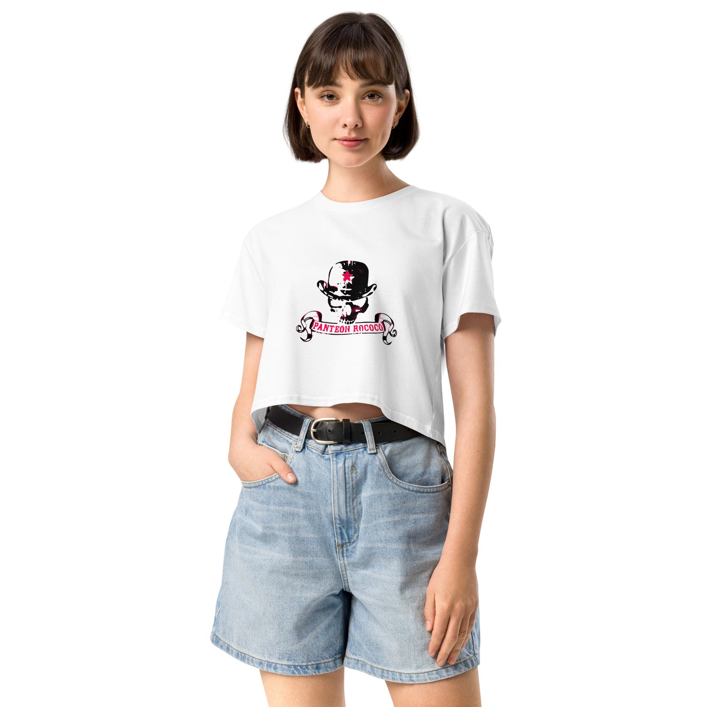 Playera DELUXE (Crop top): Calavera Ska - Panteón Rococo