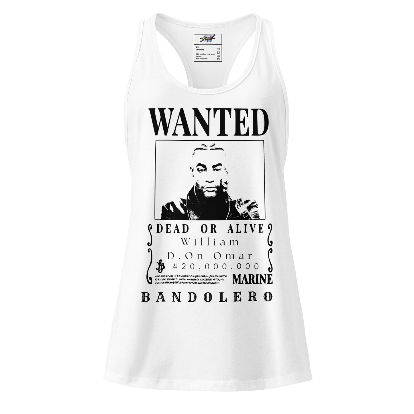 Playera Harmony Style (Tank Top): Wanted William D. On Omar - Don Omar x One Piece